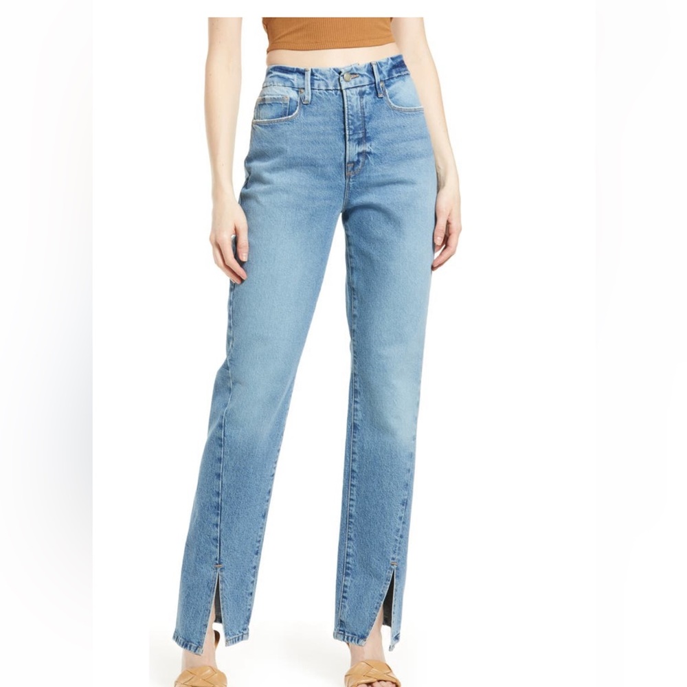 Good American good boy slit hem jeans